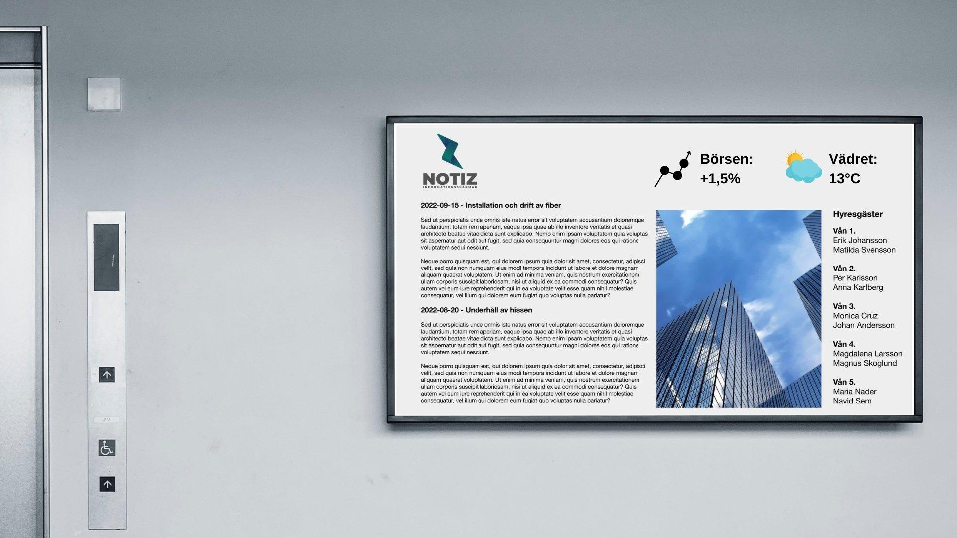 Digitala informationsskärmar för e-handel